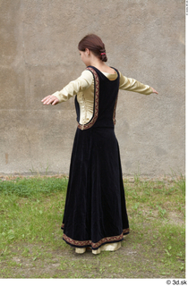  Medieval Castle lady in a dress 2 black dress historical clothing medieval t poses white shirt whole body 0004.jpg